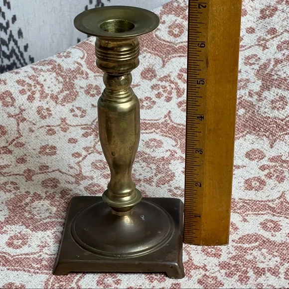 Vintage Brass Candlesticks Pair - Picture 10 of 11